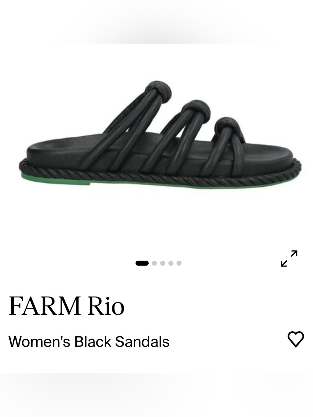 NEW Farm Rio black chunky sandals (Sz 7)